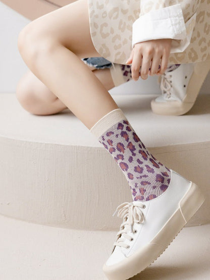 Rufia - Vintage Purple Mid-Calf Winter Socks for Girls