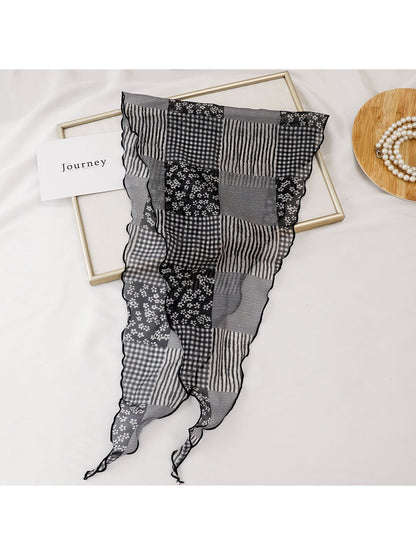 Scarvii - Print Lightweight Fashion Diamond Shaped Scarf