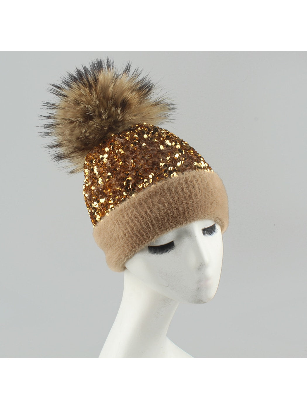 Haila - Women's Pom Pom High Crown Knit Beanie