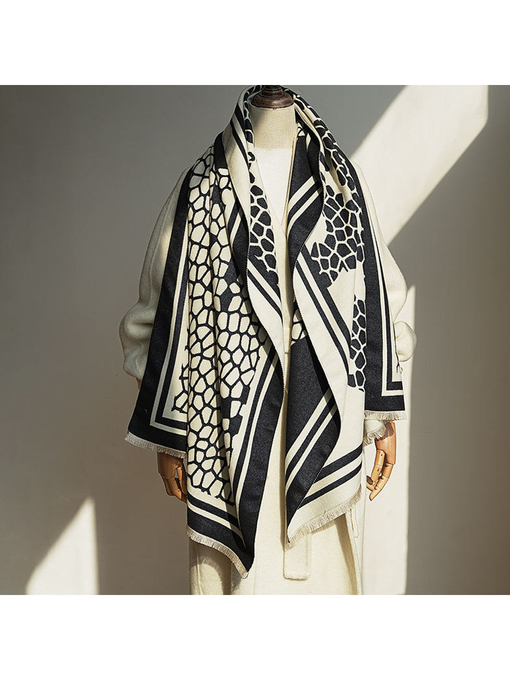 Scarvii - Mosaic Geometric Fringed Scarf