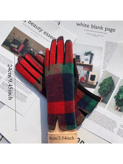 Gloving - Women's Plaid Touchscreen Winter Gloves