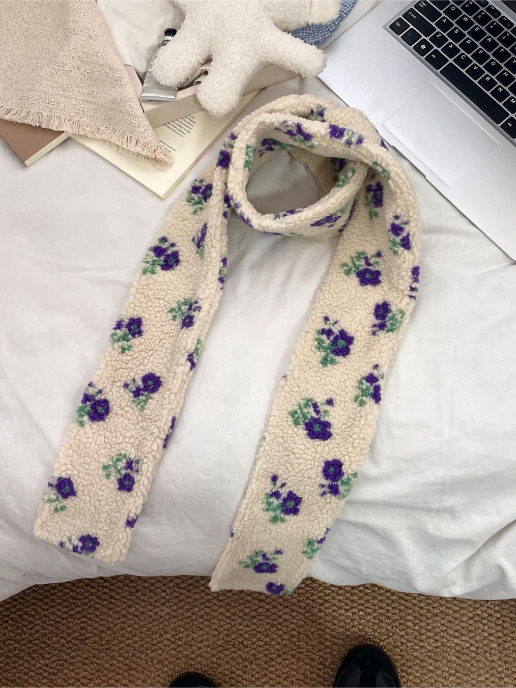 Scarvii - Floral Fleece Cozy Scarf