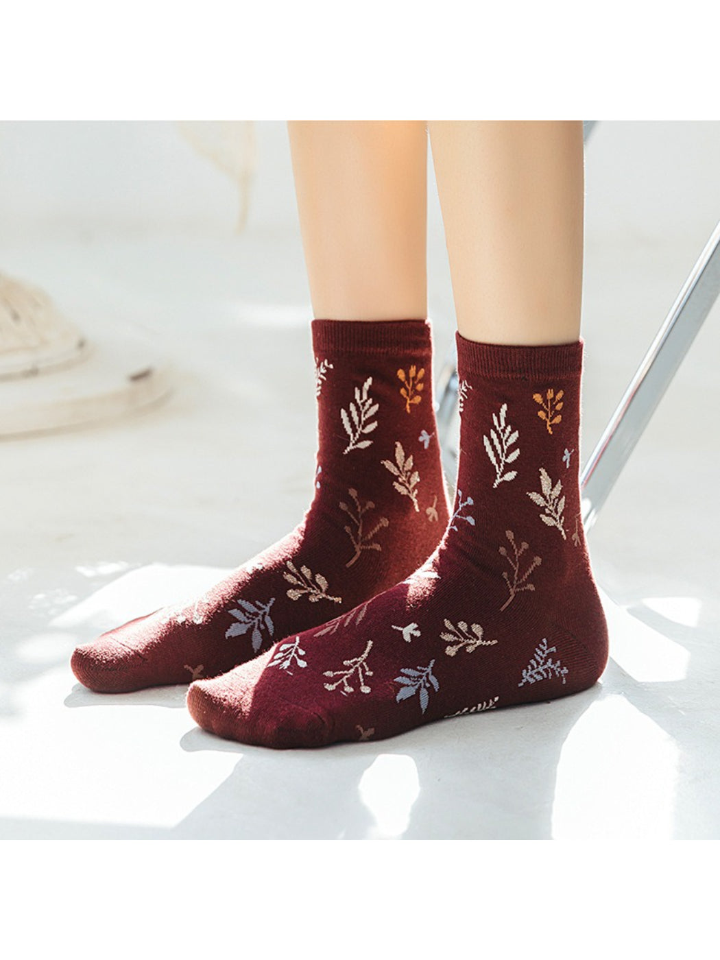 Rufia - Botanical Pattern Crew Socks