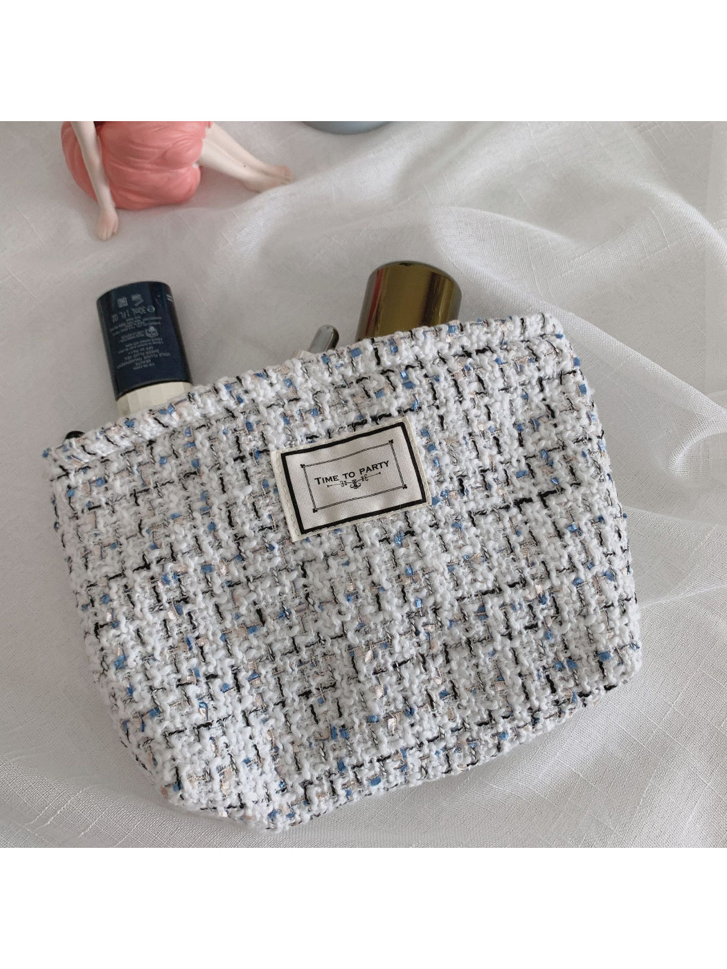 Cosbai - Soft Tweed Everyday Cosmetic Pouch