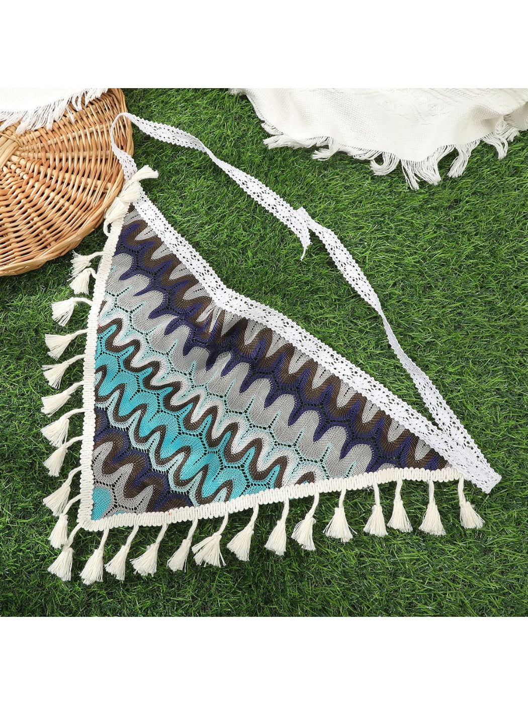 Scarvii Boho Crochet Lace Trim Hair Scarf