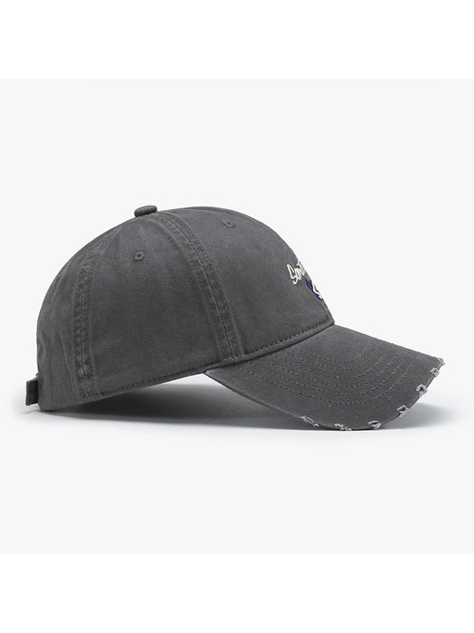 Haila - Round Crown Embroidered Detail Foldable Baseball
