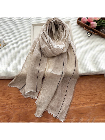 Scarvii - Stripe Fringe Long Scarf