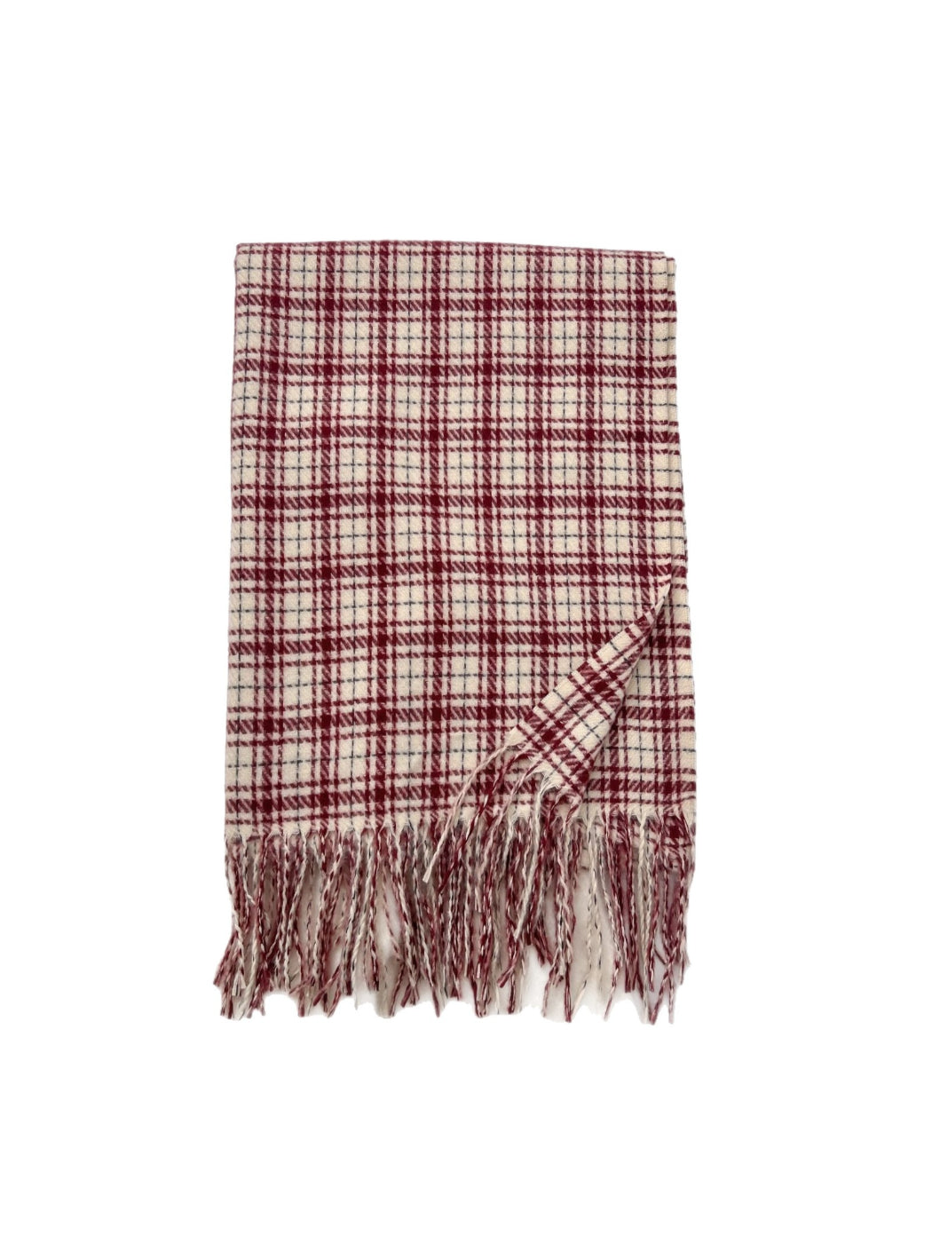 Scarvii - Cozy Plaid Fringe Warm Scarf