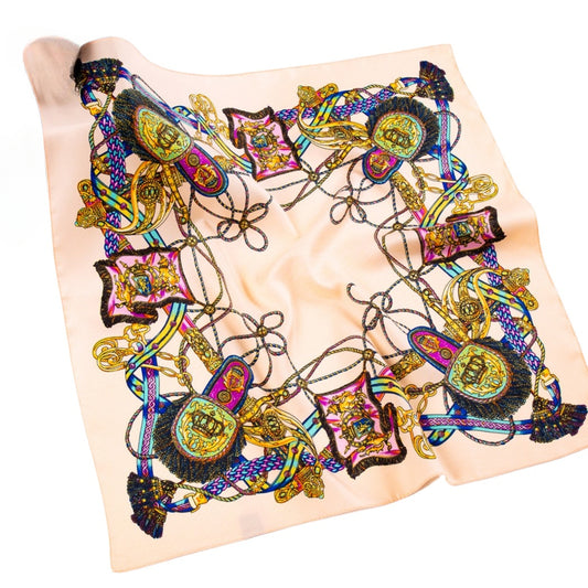 Scarvii - Vintage Print Square Scarf for Stylish Outfits