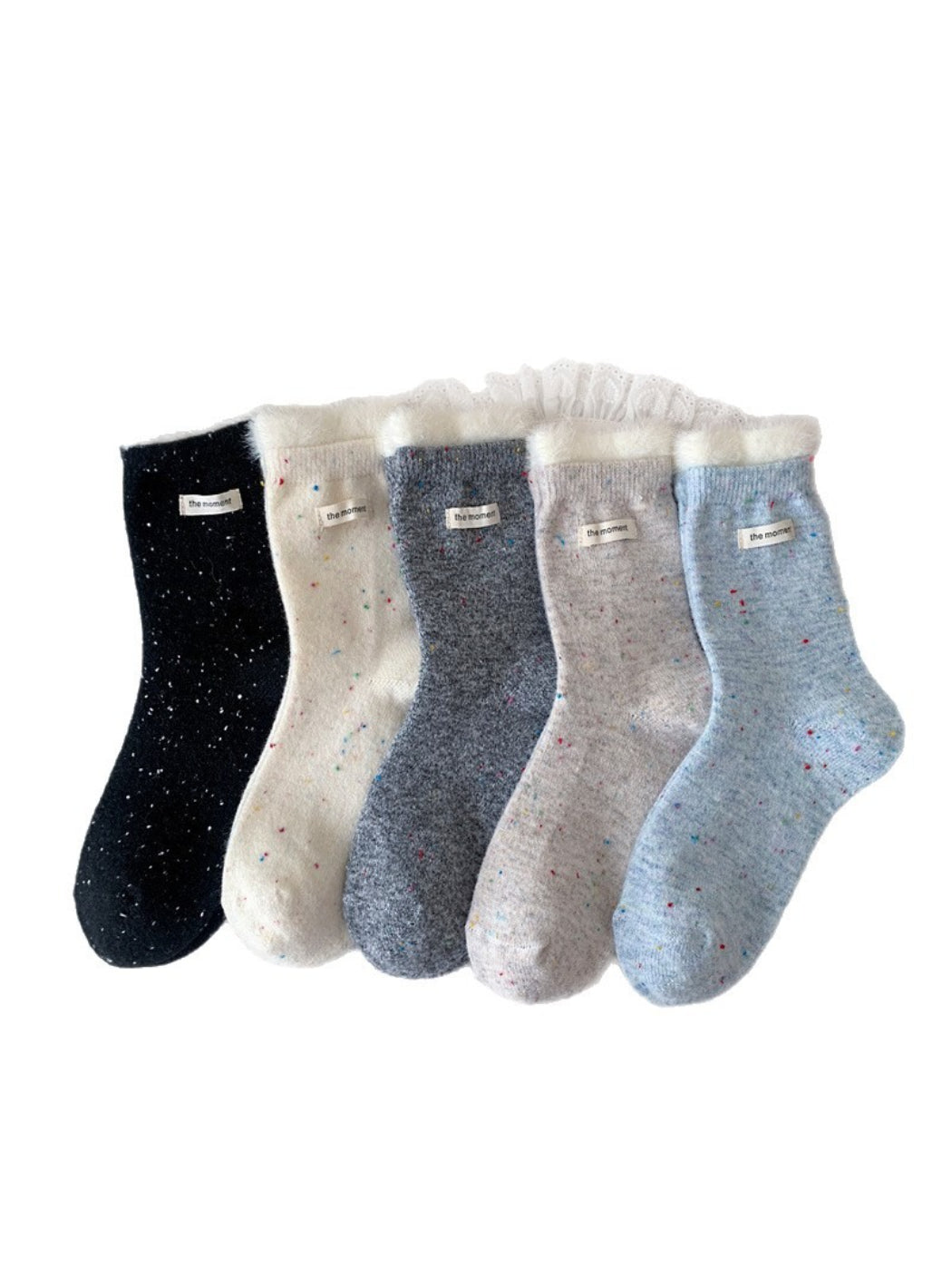 Rufia - Soft Speckled Ruffle Cuff Crew Socks product image 4