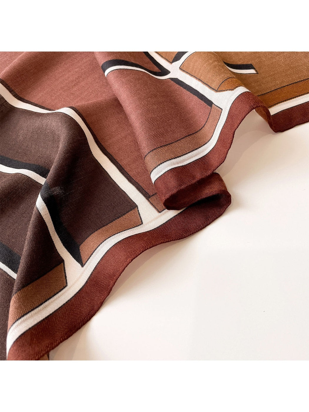 Scarvii - Geometric Color Blocks Printed Square Scarf