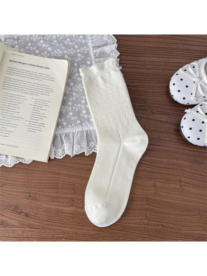 Rufia - Women's Solid Diamond Pattern Socks