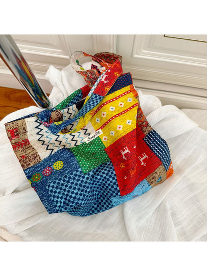 Cosbai - Floral Print Everyday Tote Bag