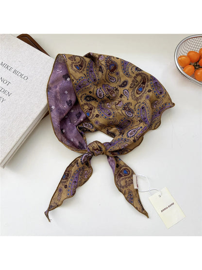 Scarvii - Sping Print Scalloped-Edge Triangle Scarf