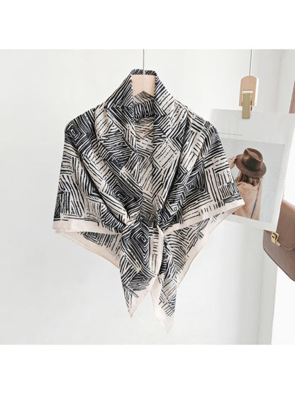Scarvii Abstract Geometric Line Square Scarf