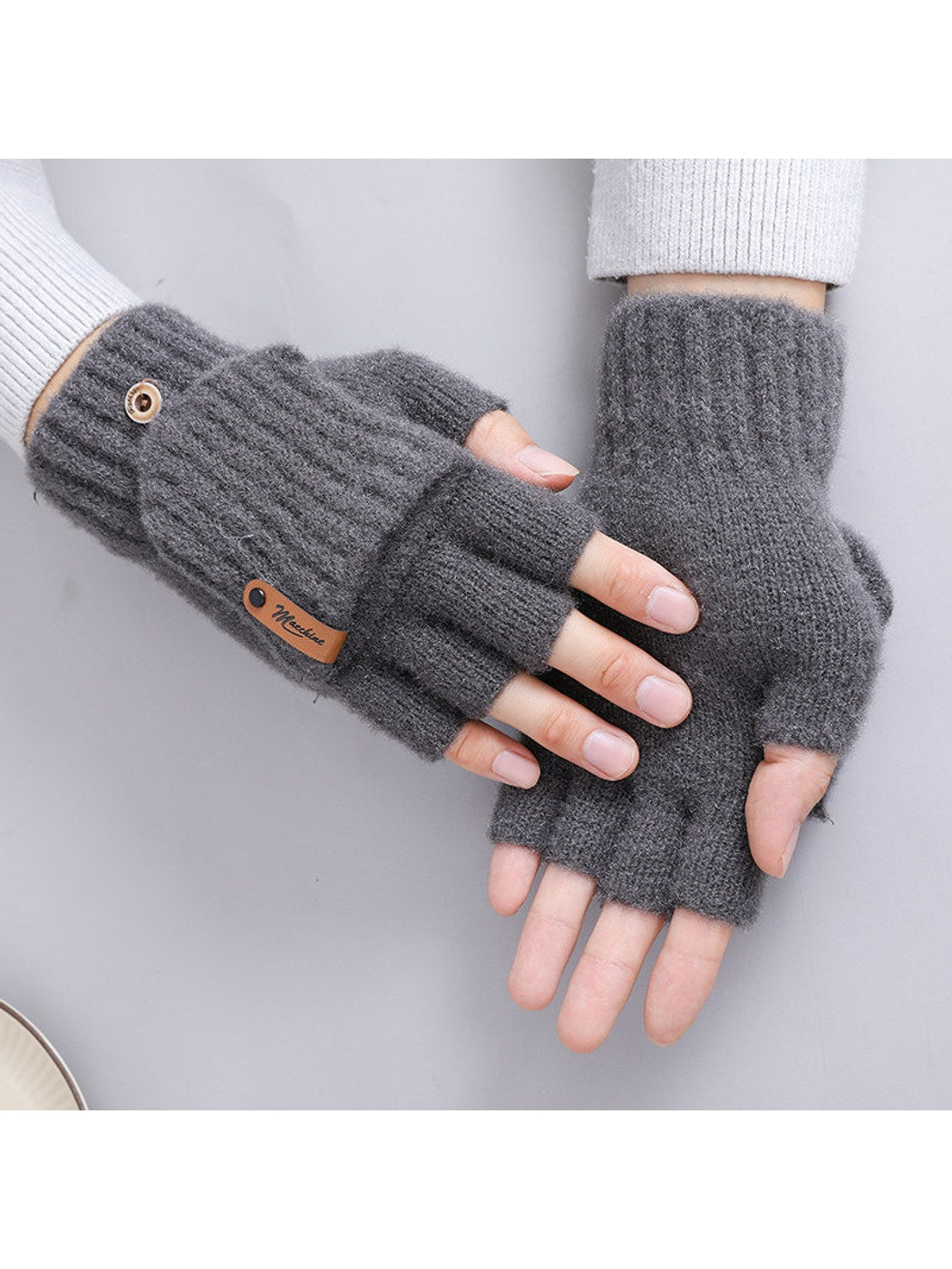 Gloving - Simple Flip Cover Half Finger Winter Gloves