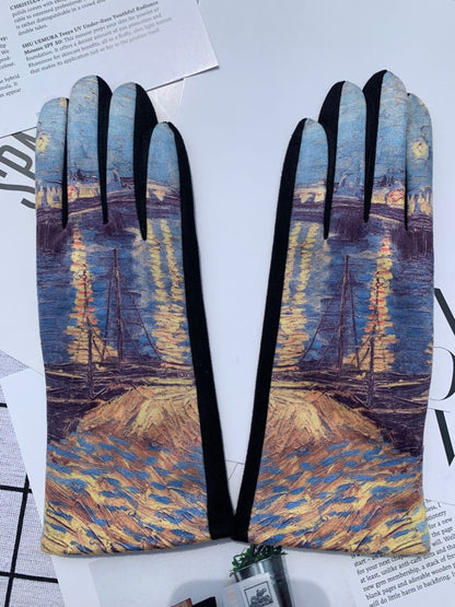 Gloving - Symmetrical Art Winter Gloves with Oil Painting