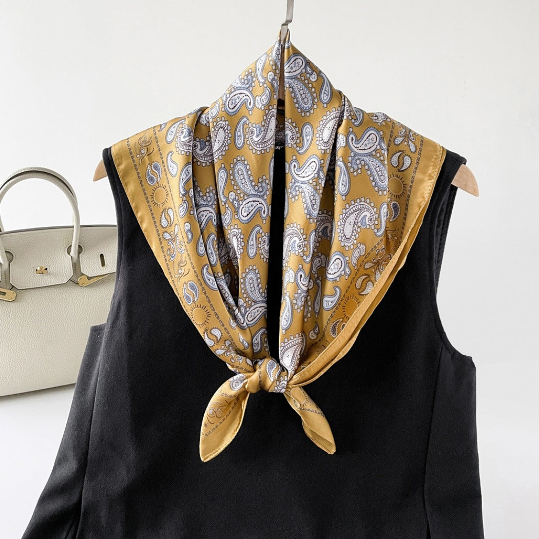 Scarvii - Soft Vintage Paisley Printed Square Scarf