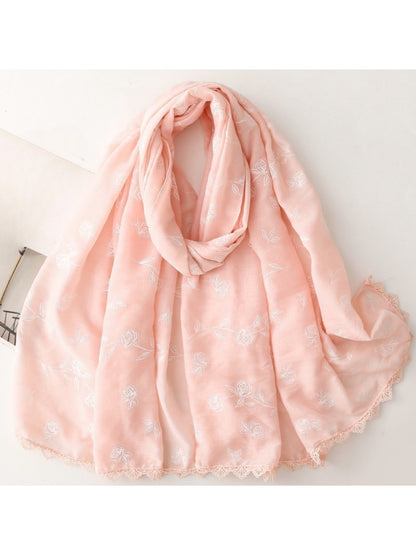 Scarvii – Soft Rose Pattern Light Layer Scarf