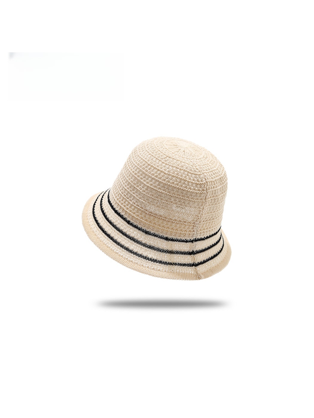Haila - Striped Trim Round Crown Bucket Hat