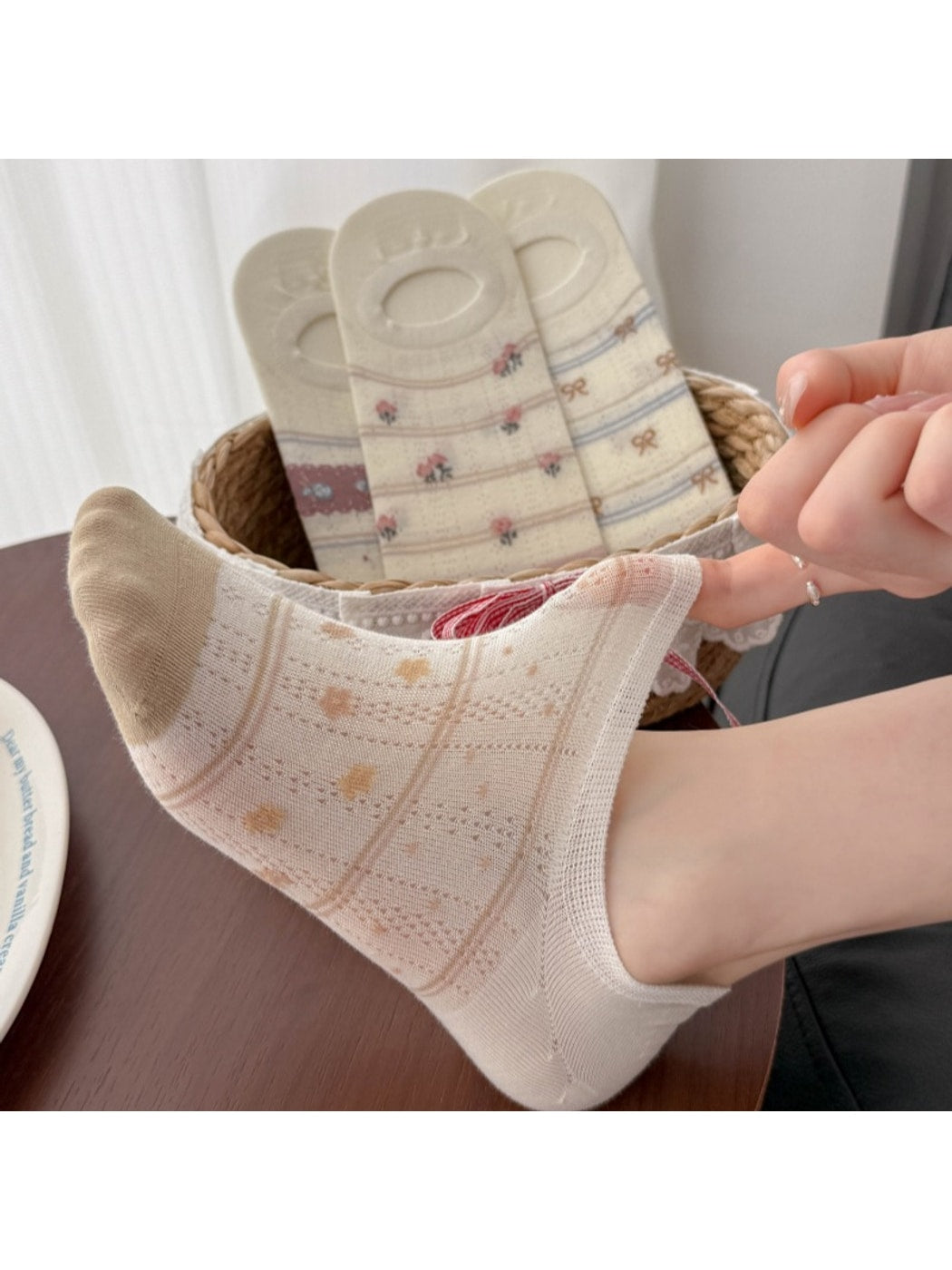 Rufia - Bow Pattern Women's Low Ankle Socks