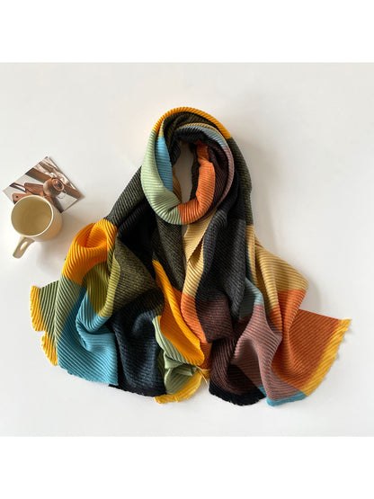 Scarvii - Colorblock Striped Winter Scarf