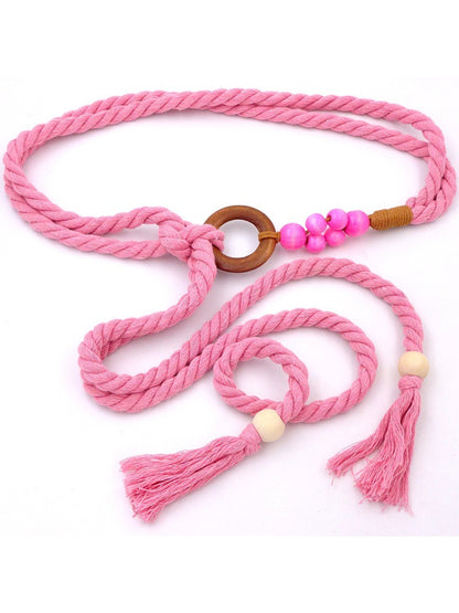 Beco Vibrant Braided Beads Ring Detail Waist Belt alternate product view