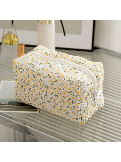 Cosbai - Fresh Style Floral Printed Cosmetic Organizer Bag