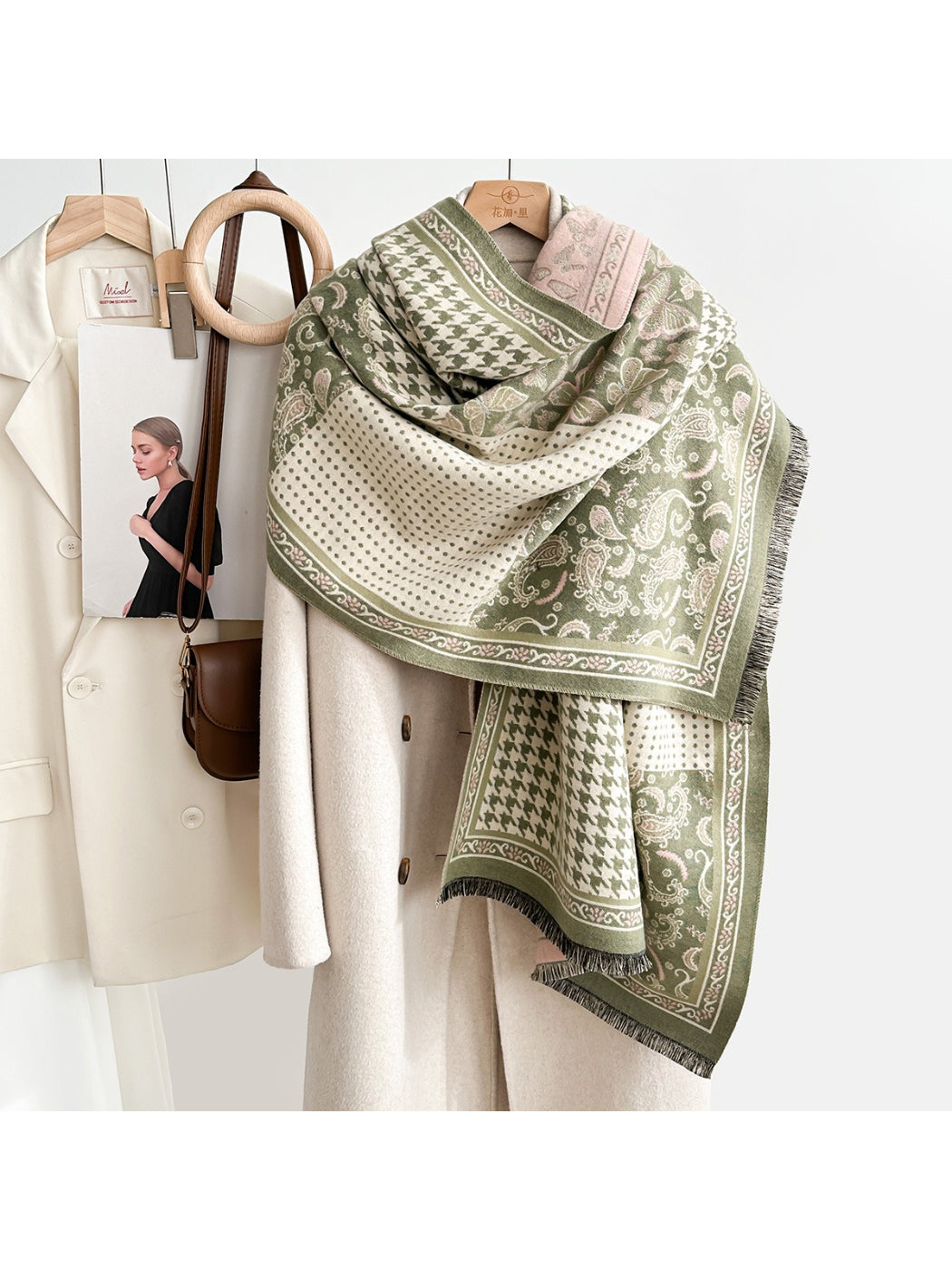 Scarvii - Patchwork Paisley Houndstooth Scarf