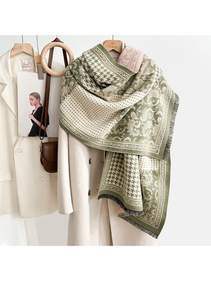 Scarvii - Patchwork Paisley Houndstooth Scarf