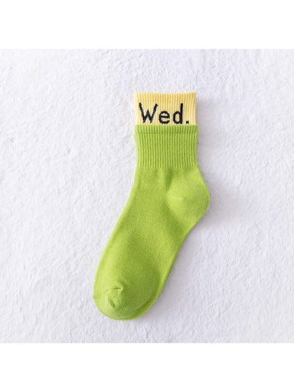Rufia - Monday to Sunday Text Colour Crew Socks product image 7