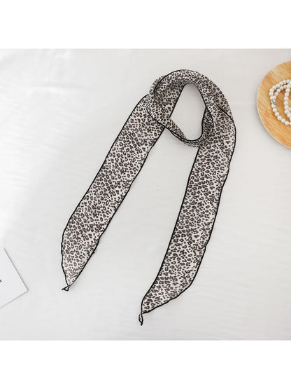 Scarvii - Floral Long Narrow Ribbon Scarf