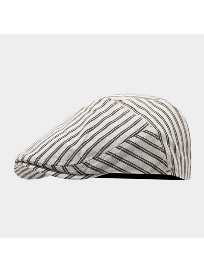 Haila - Stripe Patchwork Newsboy Cap