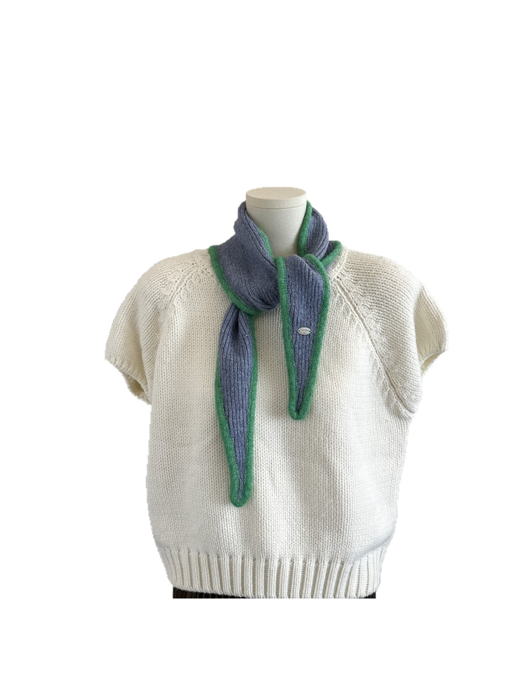 Scarvii - Contrast Trim Narrow Scarf