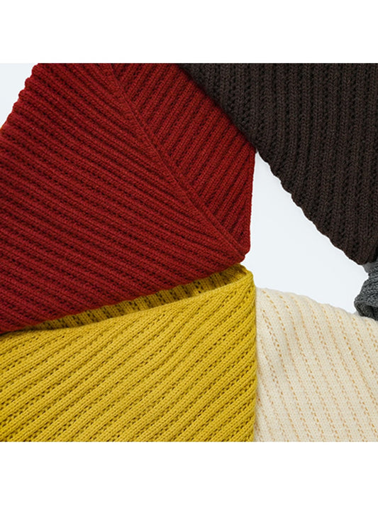 Scarvii - Solid Ribbed Knit Triangle Scarf