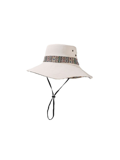 Haila cowboy hat worn by model with patterned brim visible