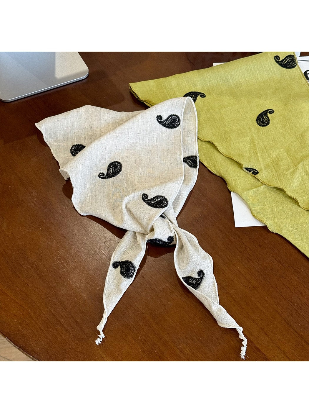 Scarvii - Simple Embroidered Triangle Scarf