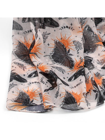 Scarvii - Butterfly Print Tulle Scarf