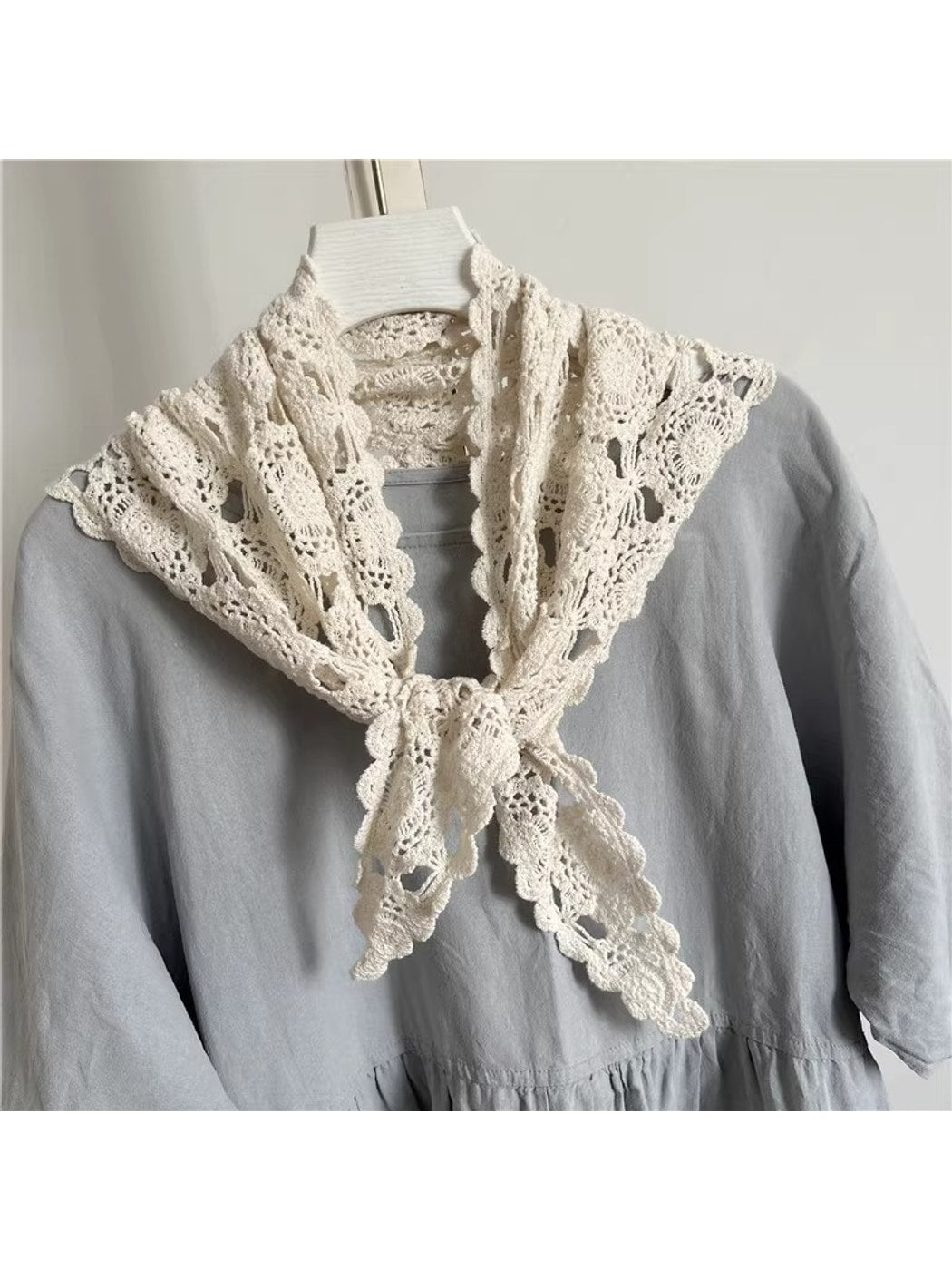 Scarvii - Parisian Style Openwork Lace Triangle Scarf