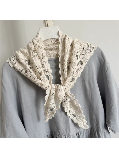 Scarvii - Parisian Style Openwork Lace Triangle Scarf