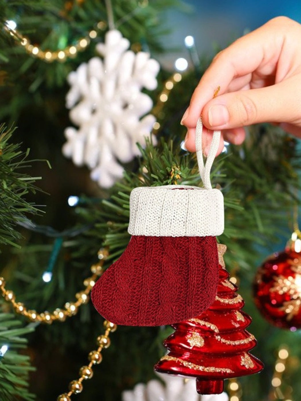 Xris - Knitted Christmas Stockings - Festive Home Décor Ornaments
