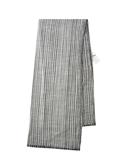 Scarvii scarf laid out showing full length and striped design