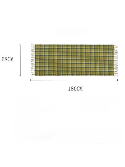 Scarvii - Classic Checked Fringed Winter Scarf