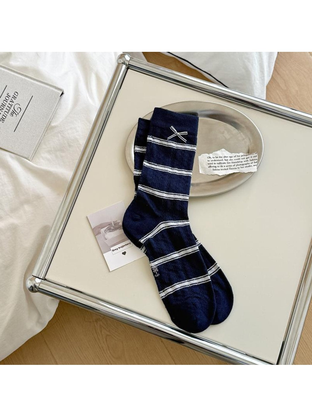 Rufia - Classic Patterns Minimalist Style Crew Socks