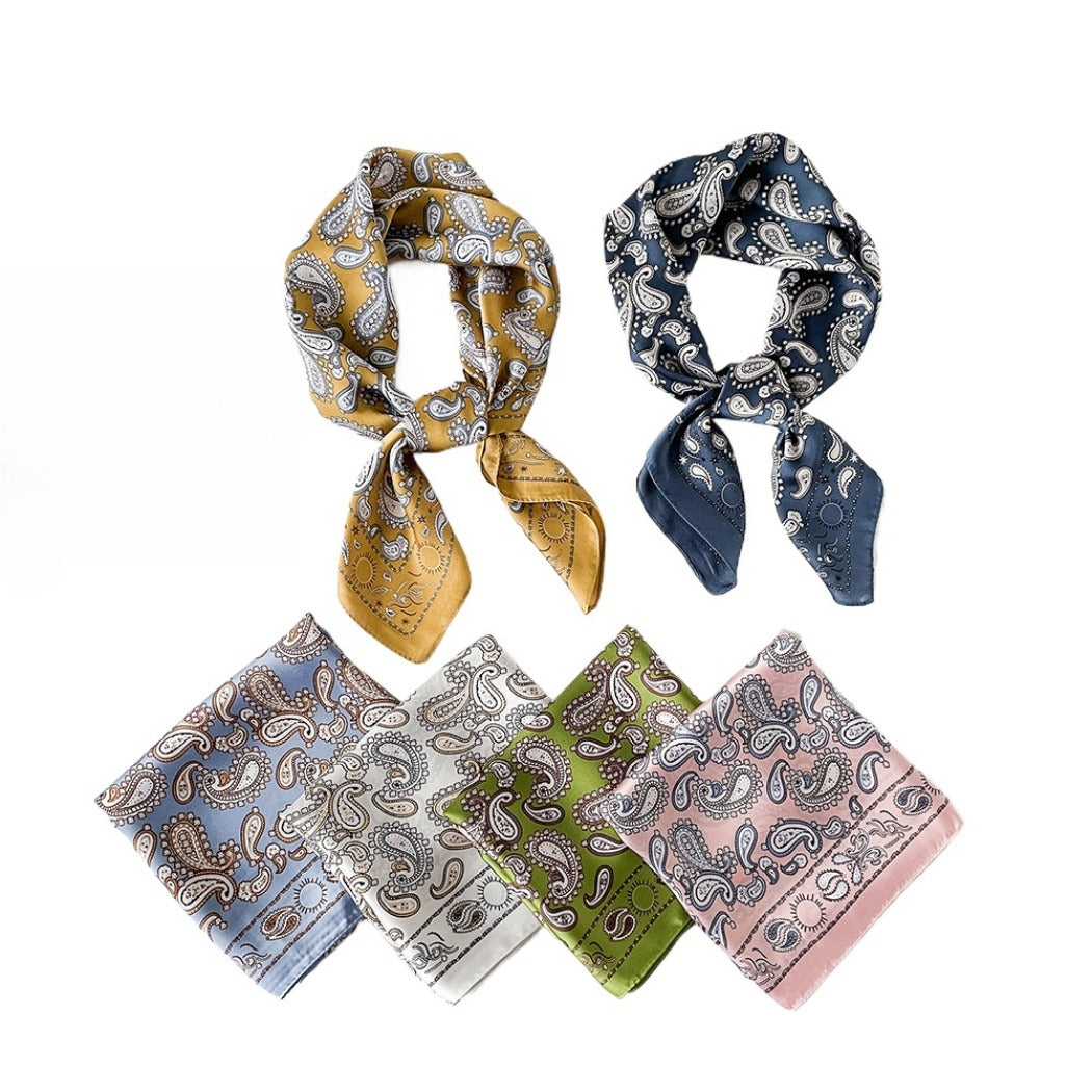 Scarvii - Soft Vintage Paisley Printed Square Scarf
