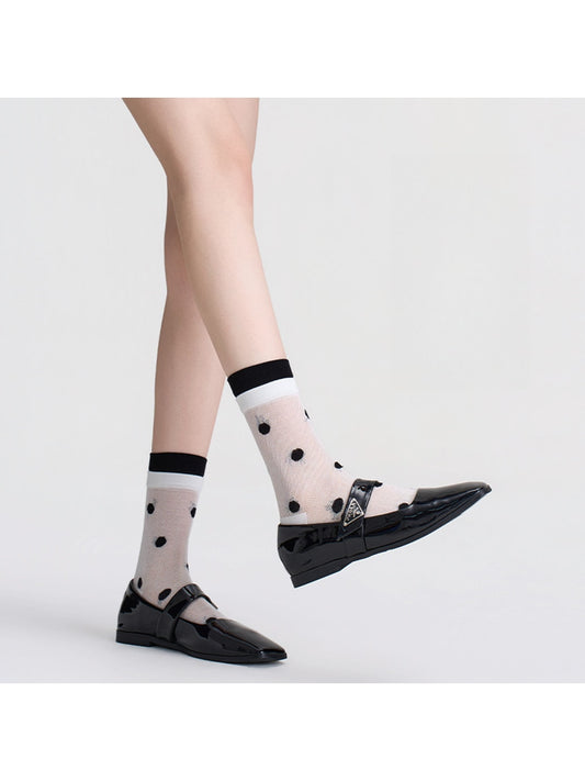 Rufia - Fresh Contrast Polka Dot Crew Sock