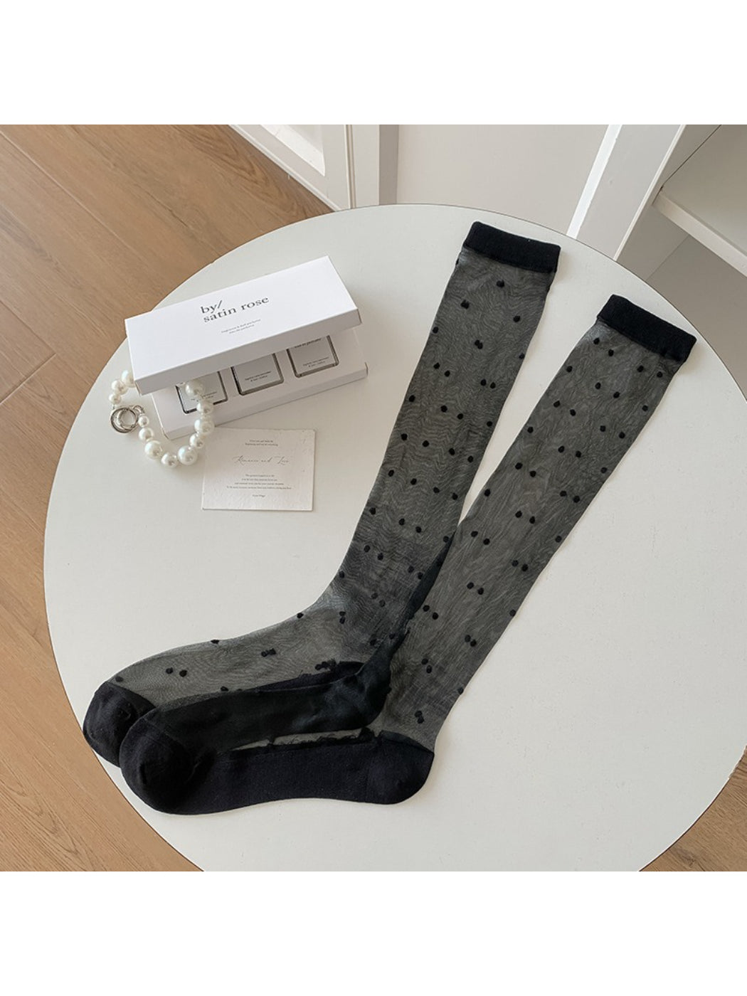 Rufia - Sheer Polka Mid Calf Socks