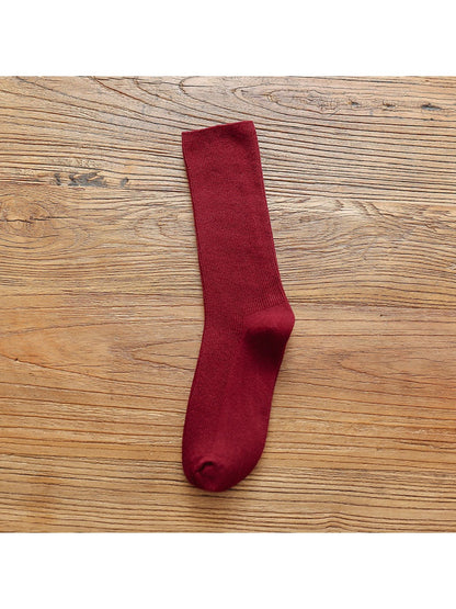 Rufia - Solid Color Mid-Calf Socks for Women