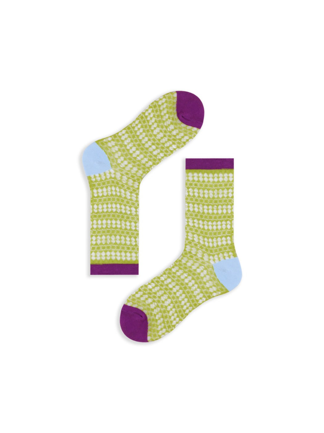 Rufia - Sheer Shell Mesh Colorblock Ankle Socks