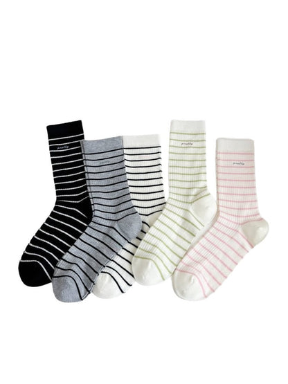 Rufia - Women's Sporty Striped Crew Socks
